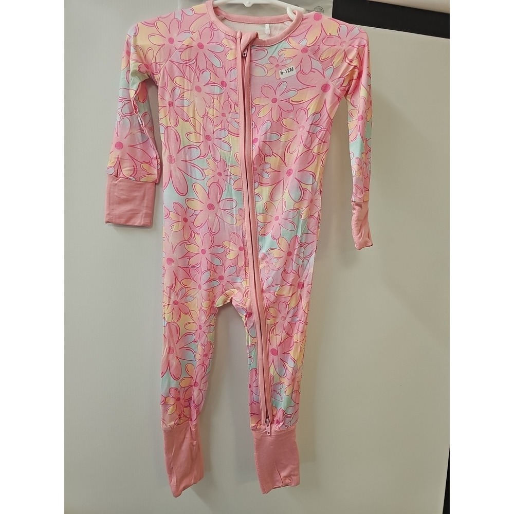 Zippy Bamboo Double Zipper Floral Pink 6 To 12 Months new